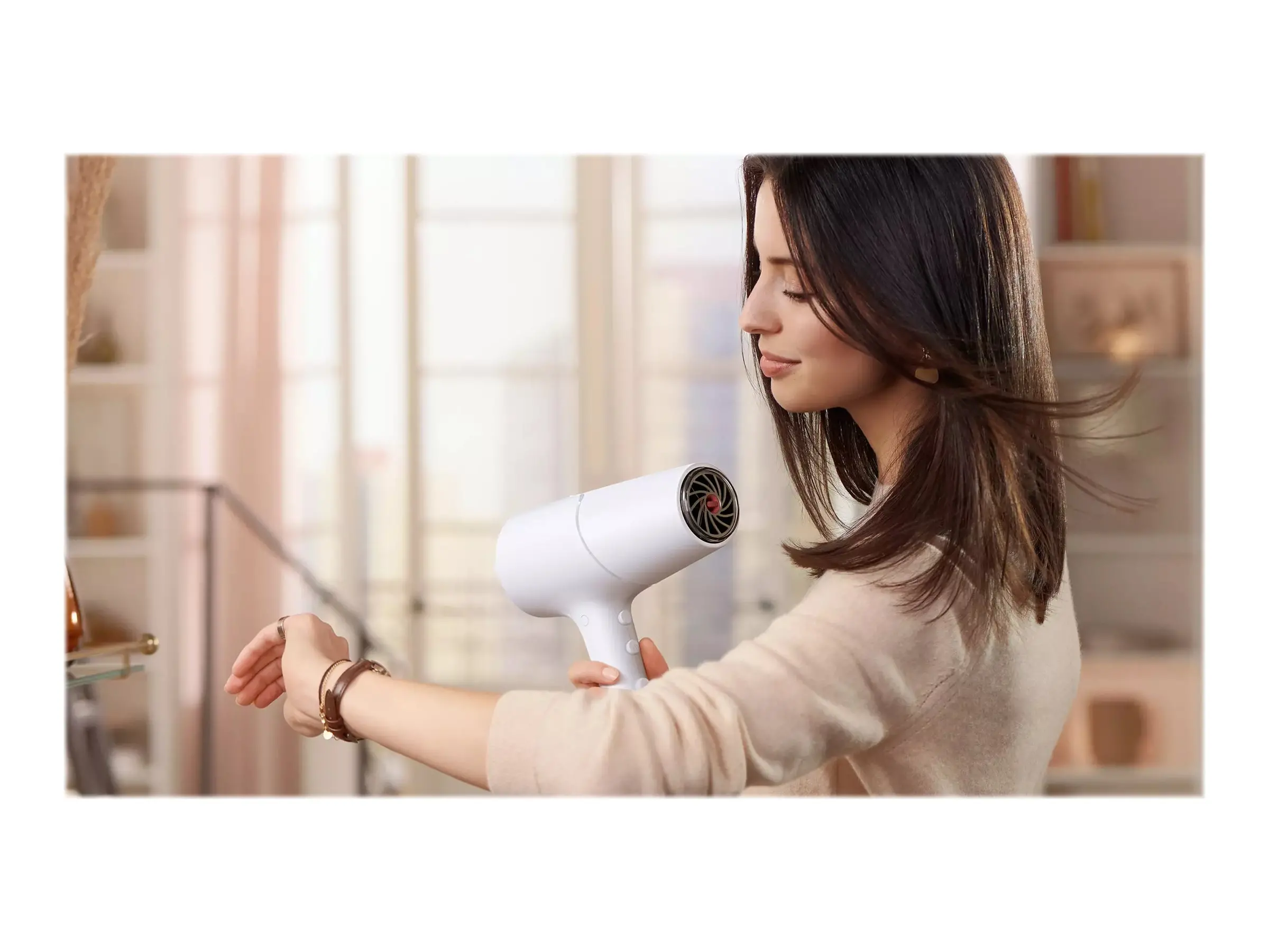 PHILIPS Uscător de păr 2100W Series 5000 ThermoShield tehnologie de îngrijire ionică 5 trepte culoare alb - image 4