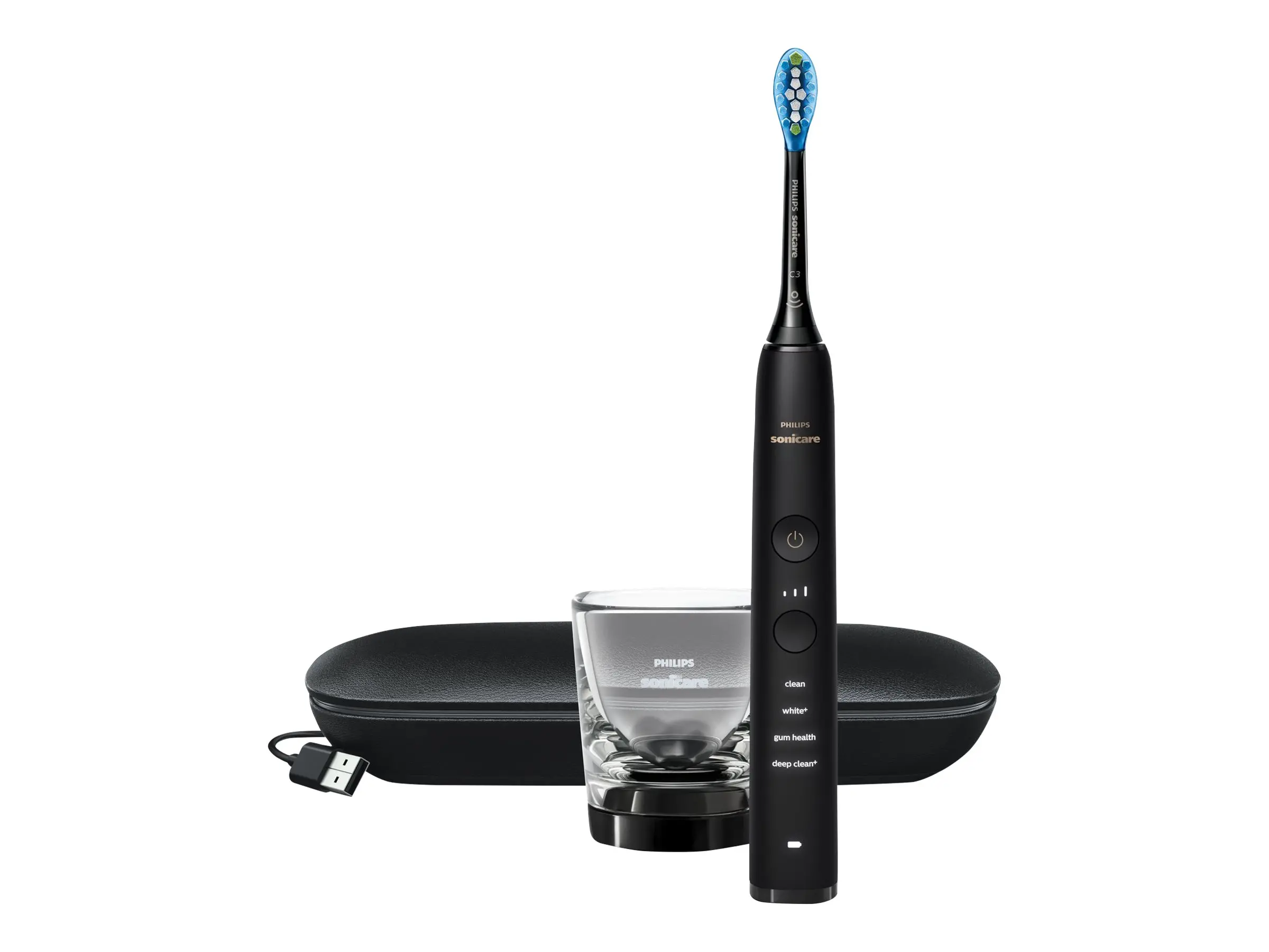 PHILIPS Sonicare Четка за зъби с акумулаторна батерия Diamond Clean 4 режима калъф чаша-зарядно черна - image 1