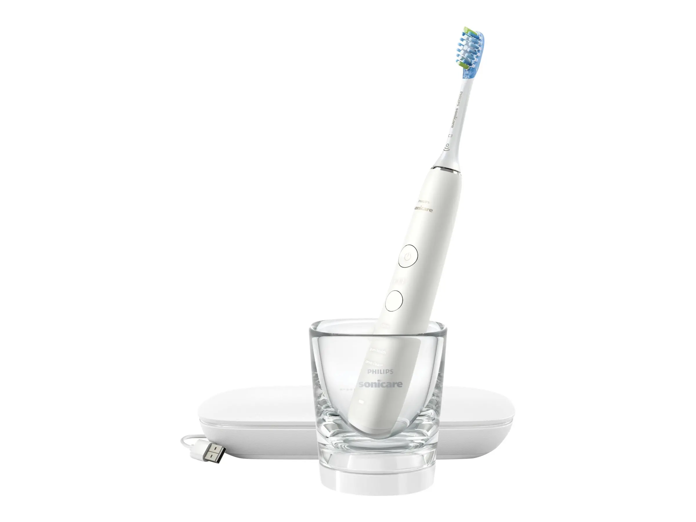 PHILIPS Sonicare Четка за зъби с акумулаторна батерия Diamond Clean 4 режима калъф чаша-зарядно бяла - image 2