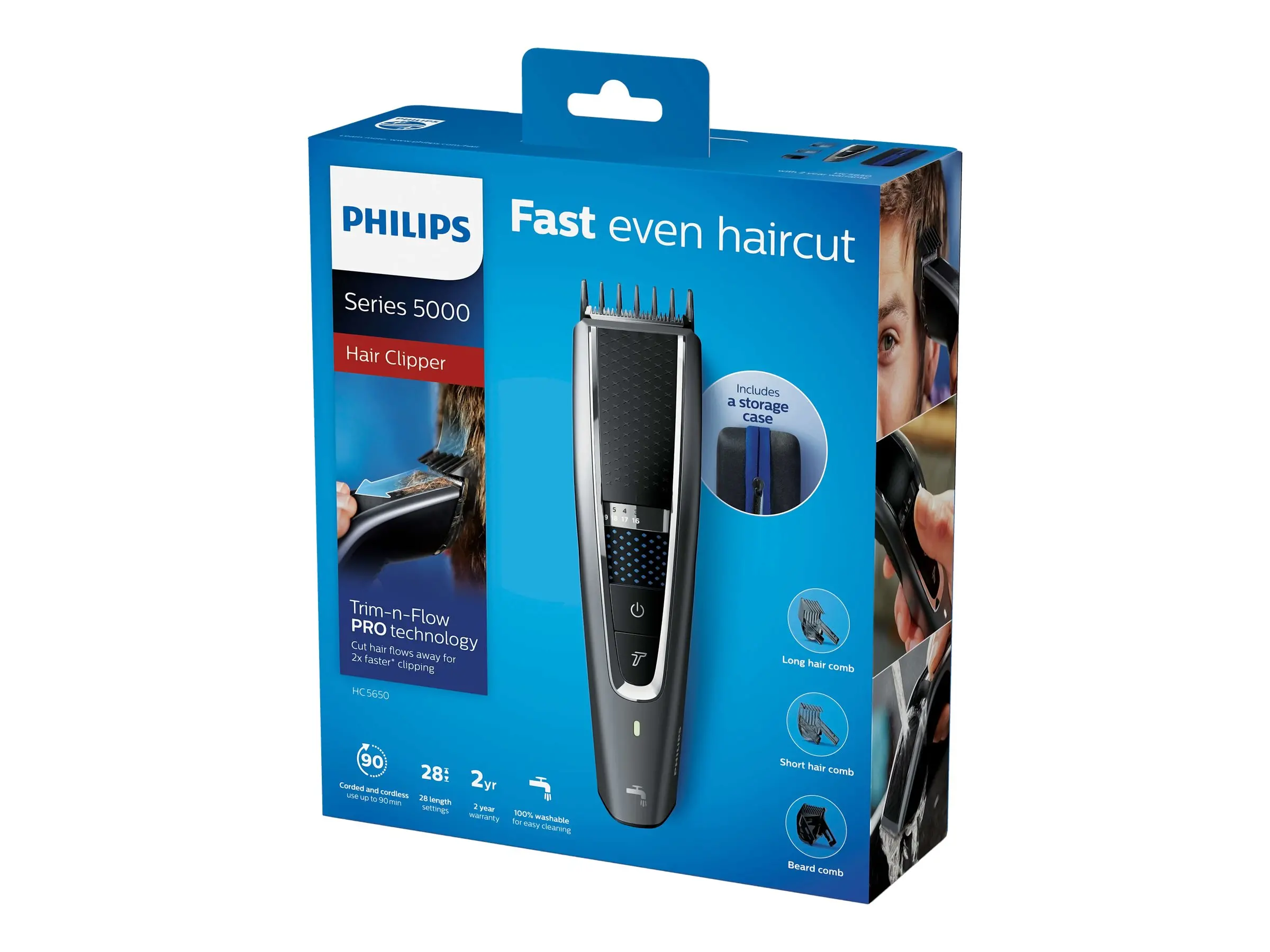 PHILIPS Машинка за подстригване Series 5000 Технология Trim-n-Flow PRO 28 настройки за дължина 90 мин без кабел/1 ч зареждане - image 1