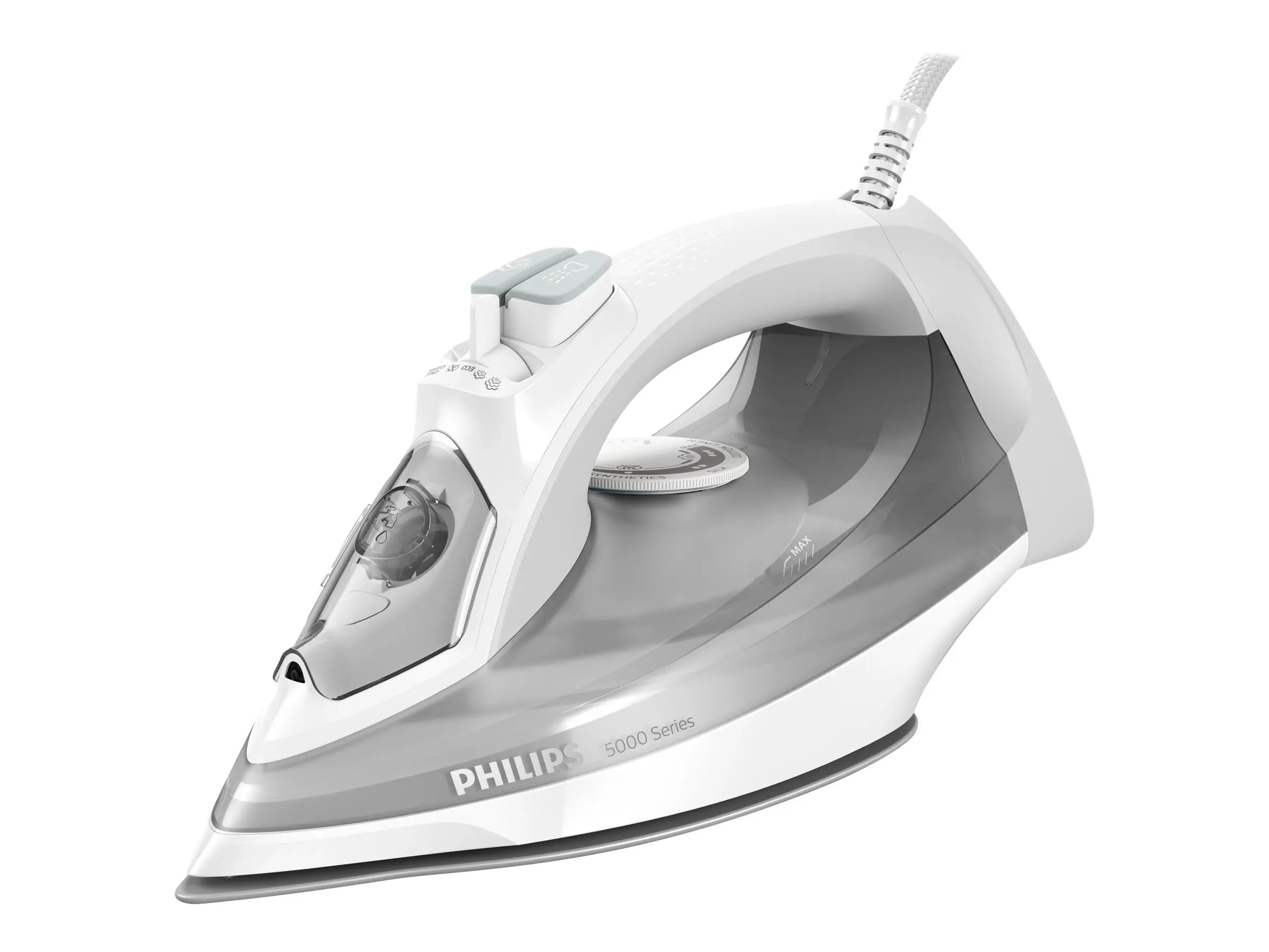 PHILIPS Fier de călcat cu abur Series 5000 40g/min 160g jet de abur SteamGlide Plus 2400 W alb/gri - image 1