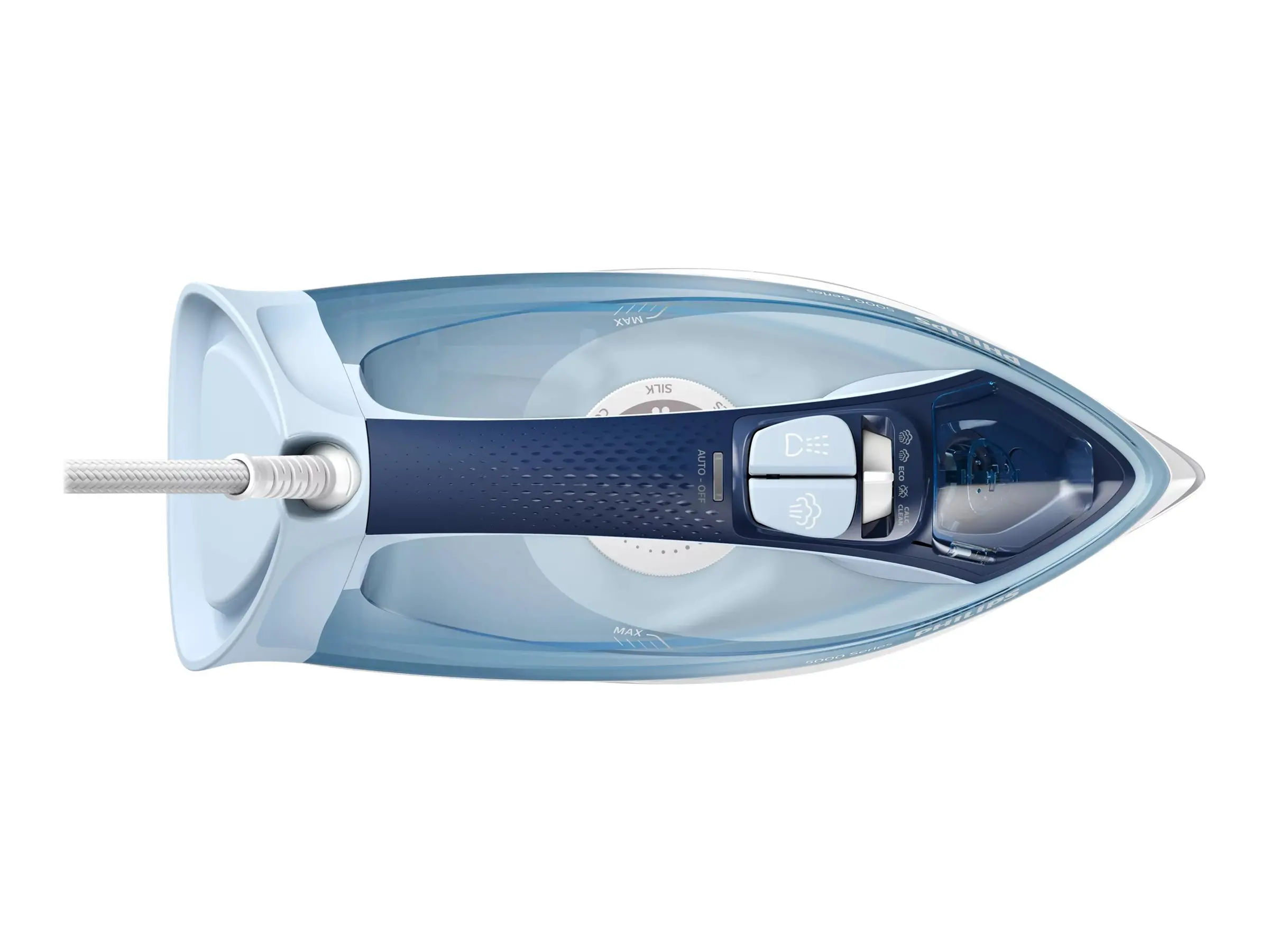 PHILIPS Fier de călcat cu abur Series 5000 45g/min 180g jet de abur SteamGlide Plus 2400 W negru/violet - image 1