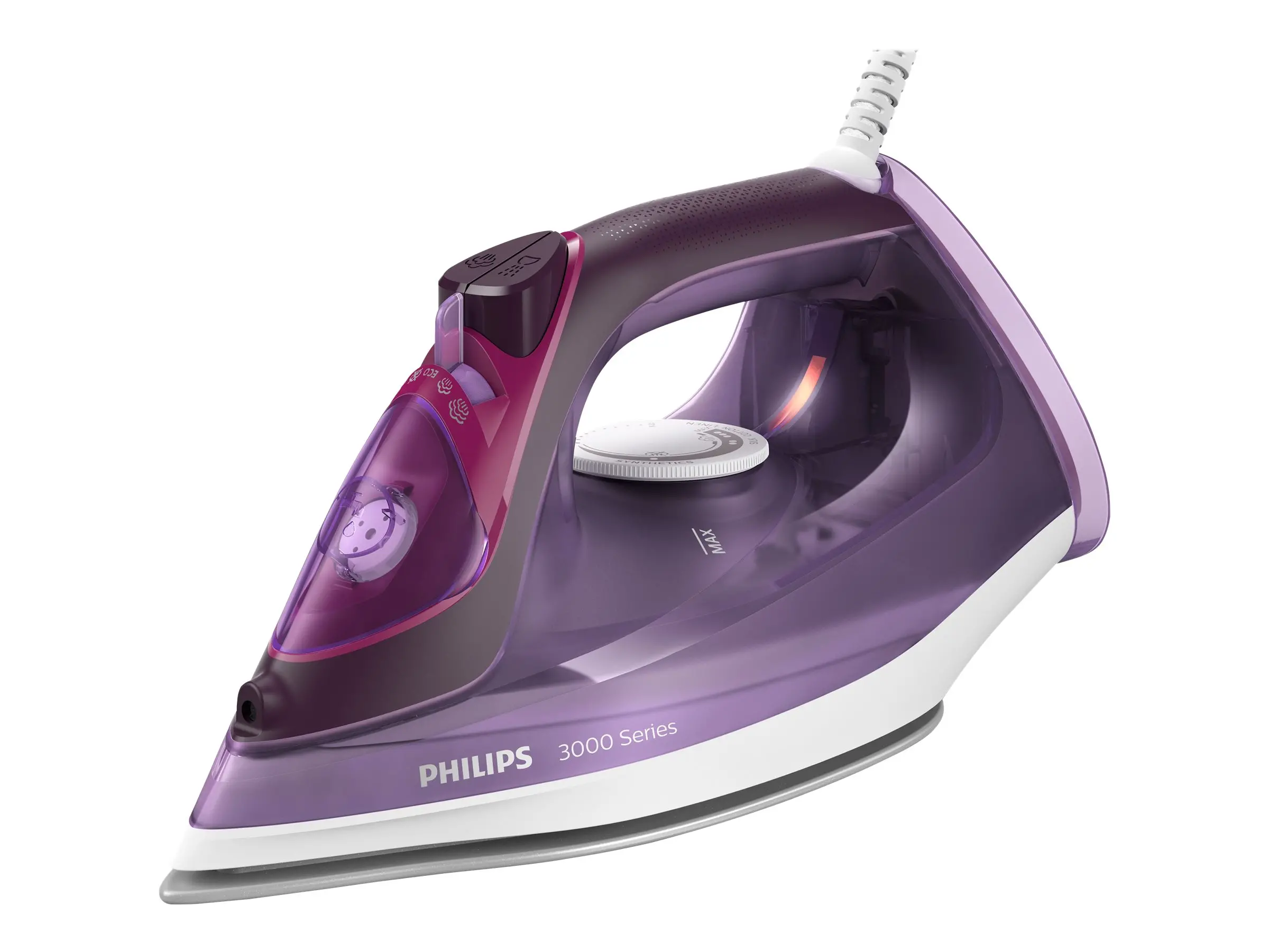 PHILIPS Fier de călcat cu abur Series 3000 40g/min 180g șoc de abur SteamGlide Plus 2600 W Negru - image 2