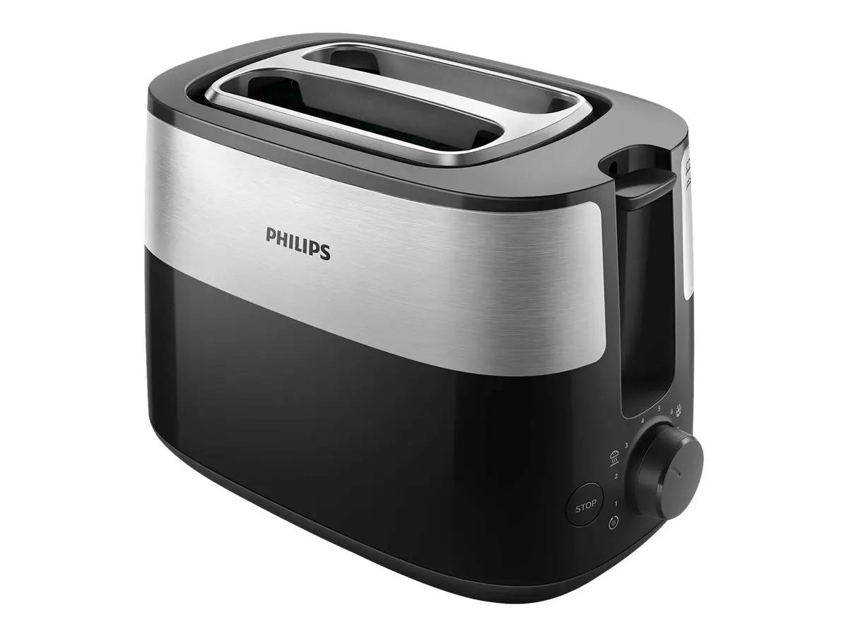 PHILIPS Prăjitor de pâine Daily Collection 8 setări Design compact suport de încălzire negru - image 3
