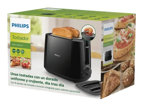 PHILIPS Prăjitor de pâine Daily Collection 2 compartimente mari cu lățime variabilă 8 setări negru - 4