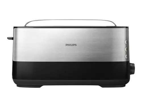 PHILIPS Prăjitor de pâine Viva Collection metalic sloturi lungi Mod de decongelare 8 setări - 1
