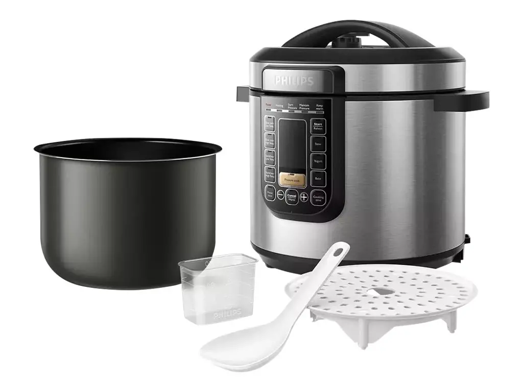 PHILIPS Πολυμάγειρας All in One 6L 1300W Μαγείρεμα υπό πίεση Αυτόματη διατήρηση θερμότητας Αργό μαγείρεμα σε υψηλή και χαμηλή θερμ