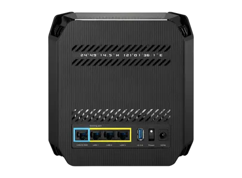 Меш система, Asus Gaming Mesh WiFi system, ROG Rapture GT6 1PK, AX10000,Tri-Band, up to 275m2, Tri-Core 1.7GHz CPU, 256MB/512MB Flash/RAM, 2.5G port, AiProtection Pro, Adaptive QoS, VPN server/client, IPTV, OFDMA, MU-MIMO, Beamforming, Link Aggregation, AiMesh, Black - image 3
