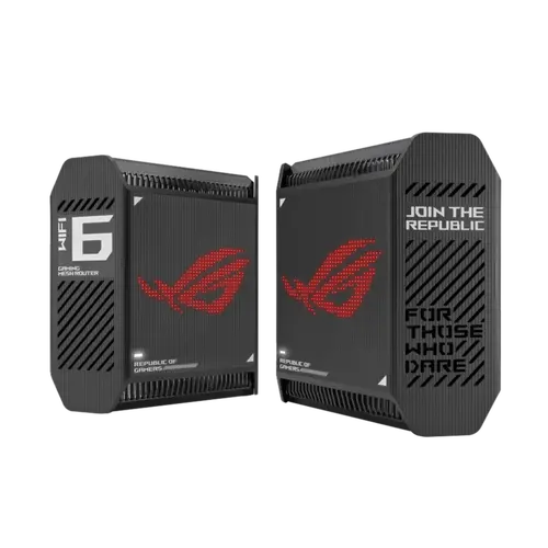 Меш система, Asus Gaming Mesh WiFi system, ROG Rapture GT6 1PK, AX10000,Tri-Band, up to 275m2, Tri-Core 1.7GHz CPU, 256MB/512MB Flash/RAM, 2.5G port, AiProtection Pro, Adaptive QoS, VPN server/client, IPTV, OFDMA, MU-MIMO, Beamforming, Link Aggregation, AiMesh, Black