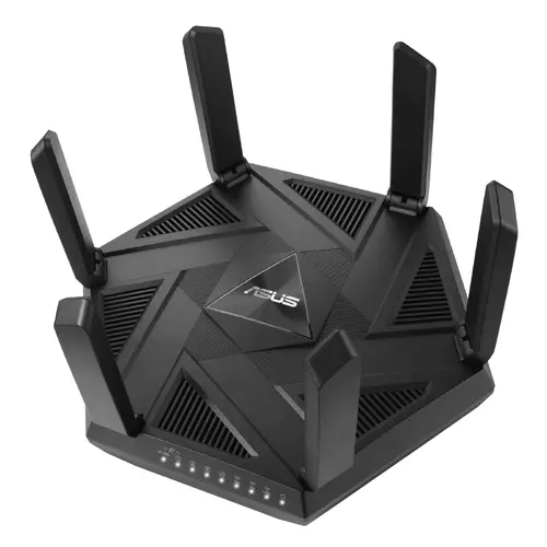 Рутер, Asus Gaming Wireless Router, RT-AXE7800, AXE7800, Tri-Band, Quad-Core 1.7GHz CPU, 256MB/512MB Flash/RAM, 2.5G port, AiProtection Pro, Adaptive QoS, VPN Fusion, Instant Guard, IPTV, OFDMA, MU-MIMO, Beamforming, Link Aggregation, AiMesh, Black - image 1