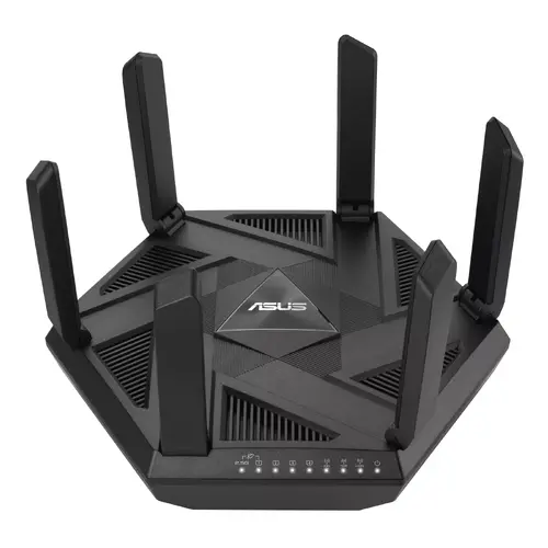 Рутер, Asus Gaming Wireless Router, RT-AXE7800, AXE7800, Tri-Band, Quad-Core 1.7GHz CPU, 256MB/512MB Flash/RAM, 2.5G port, AiProtection Pro, Adaptive QoS, VPN Fusion, Instant Guard, IPTV, OFDMA, MU-MIMO, Beamforming, Link Aggregation, AiMesh, Black