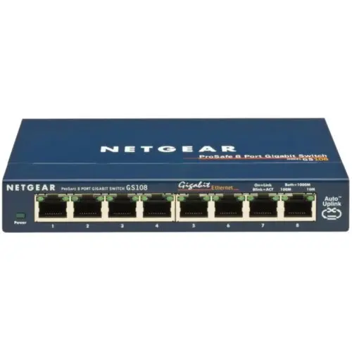 NETGEAR GS108GE Switch Gigabit 8 θυρών χαλκού