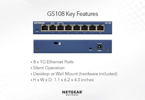 NETGEAR GS108GE Switch Gigabit cu 8 porturi din cupru - 5