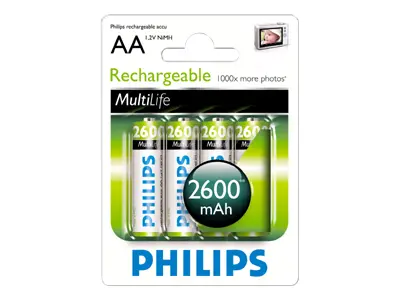 Philips Rechargeable HR6 AA, 2600 mAh, 4-blister