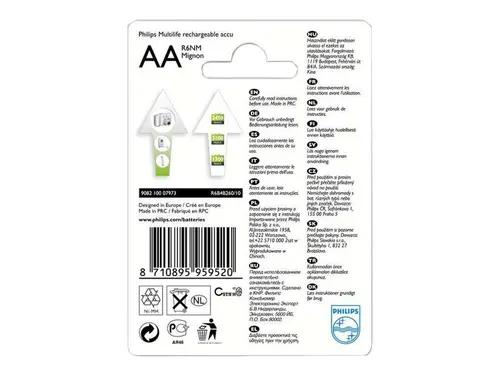 Philips Baterii reîncărcabile HR6 AA, 2600 mAh, blister de 4 bucăți - 2