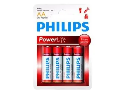 Philips Power Alkaline LR6 AA, blister 4 τεμ