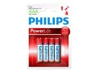 Philips Power Alkaline батерия LR03 AAA, 4-blister