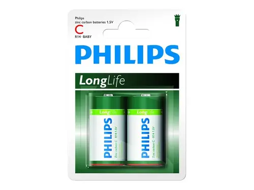 Philips Longlife baterie R14 (C), blister 2 buc - 1