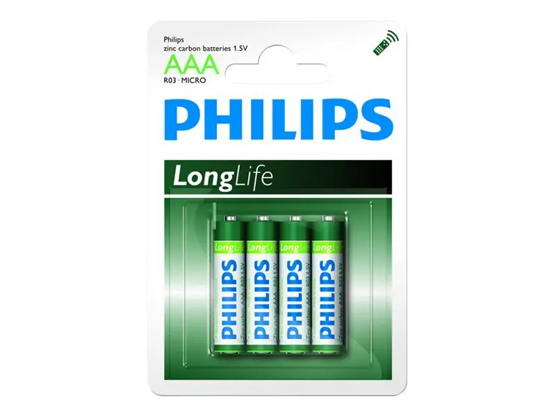 Philips Longlife baterie R03 AAA (E), blister 4 buc