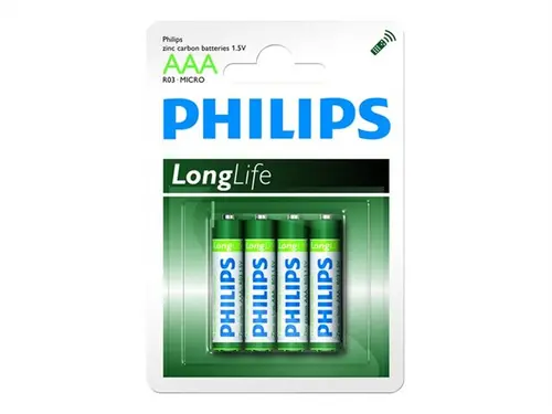 Philips Longlife батерия R03 AAA (E), 4-blister