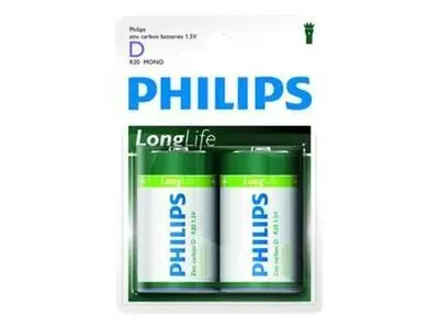 Philips Longlife baterie R20 (D), blister 2 buc