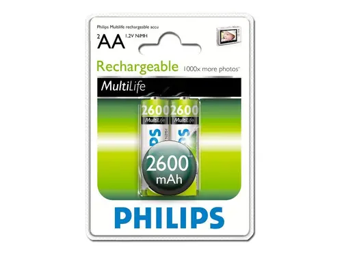 Philips Rechargeable επαναφορτιζόμενη μπαταρία HR6 AA, 2600 mAh, blister 2 τεμ - 1