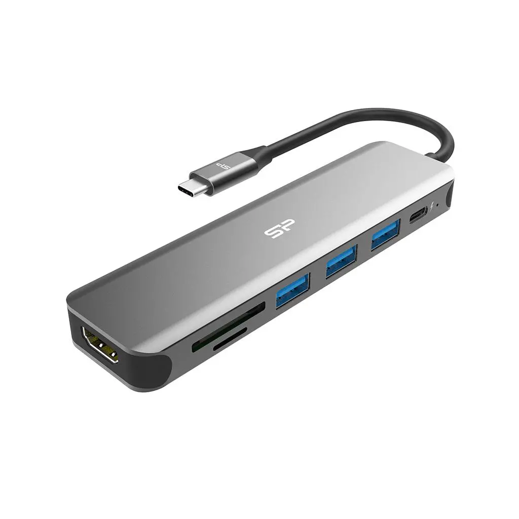 SILICON POWER Boost SU20 Stație de andocare 7în1 USB USB-C HDMI card SD - image 1