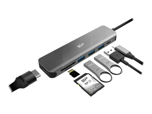 SILICON POWER Boost SU20 Docking station 7in1 USB USB-C HDMI SD card - image 4