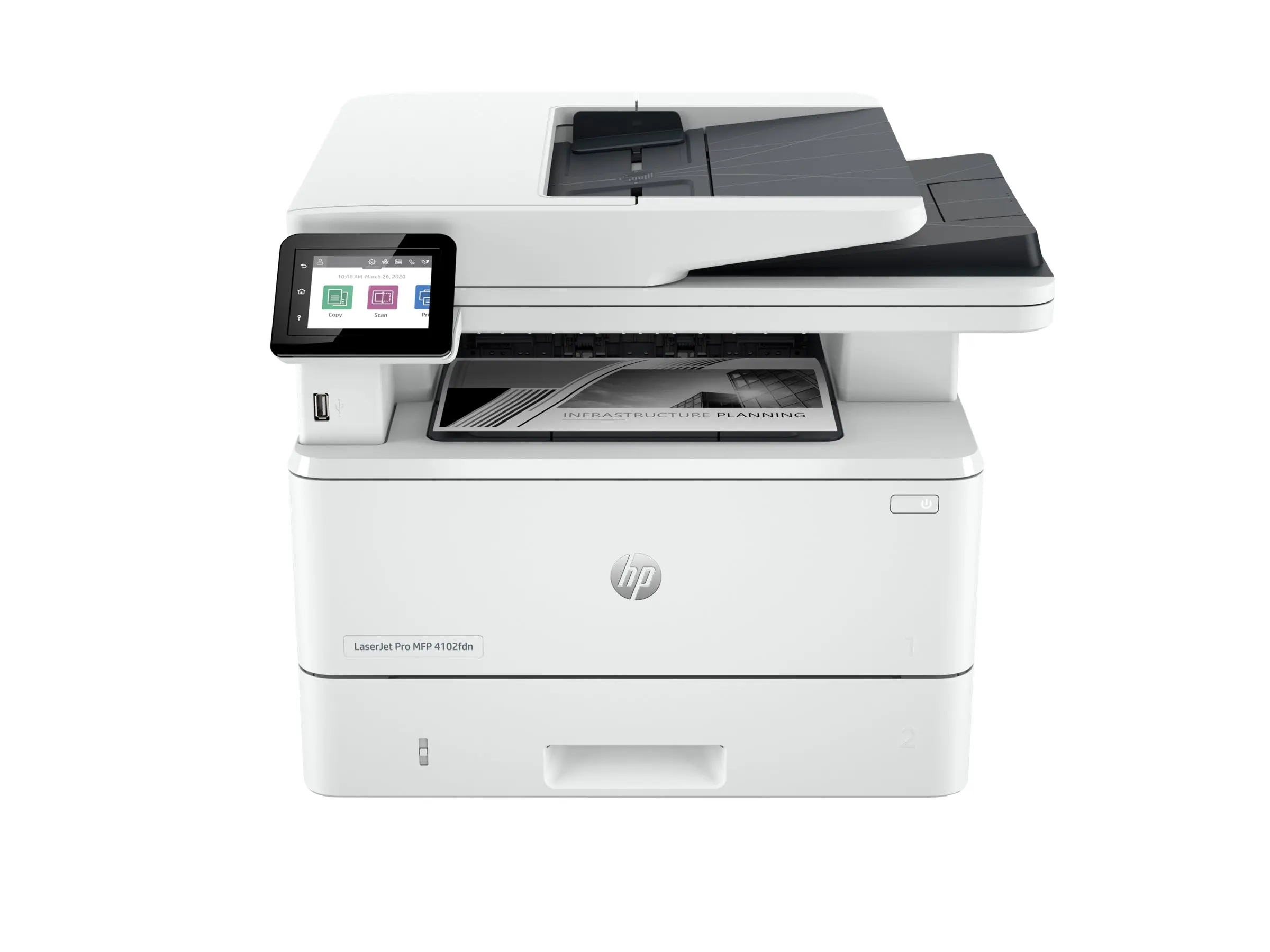 HP LaserJet Pro MFP 4102fdn Multifuncțională monocrom laser A4 38ppm Copiere 40ppm Imprimare 350 coli LAN USB USB