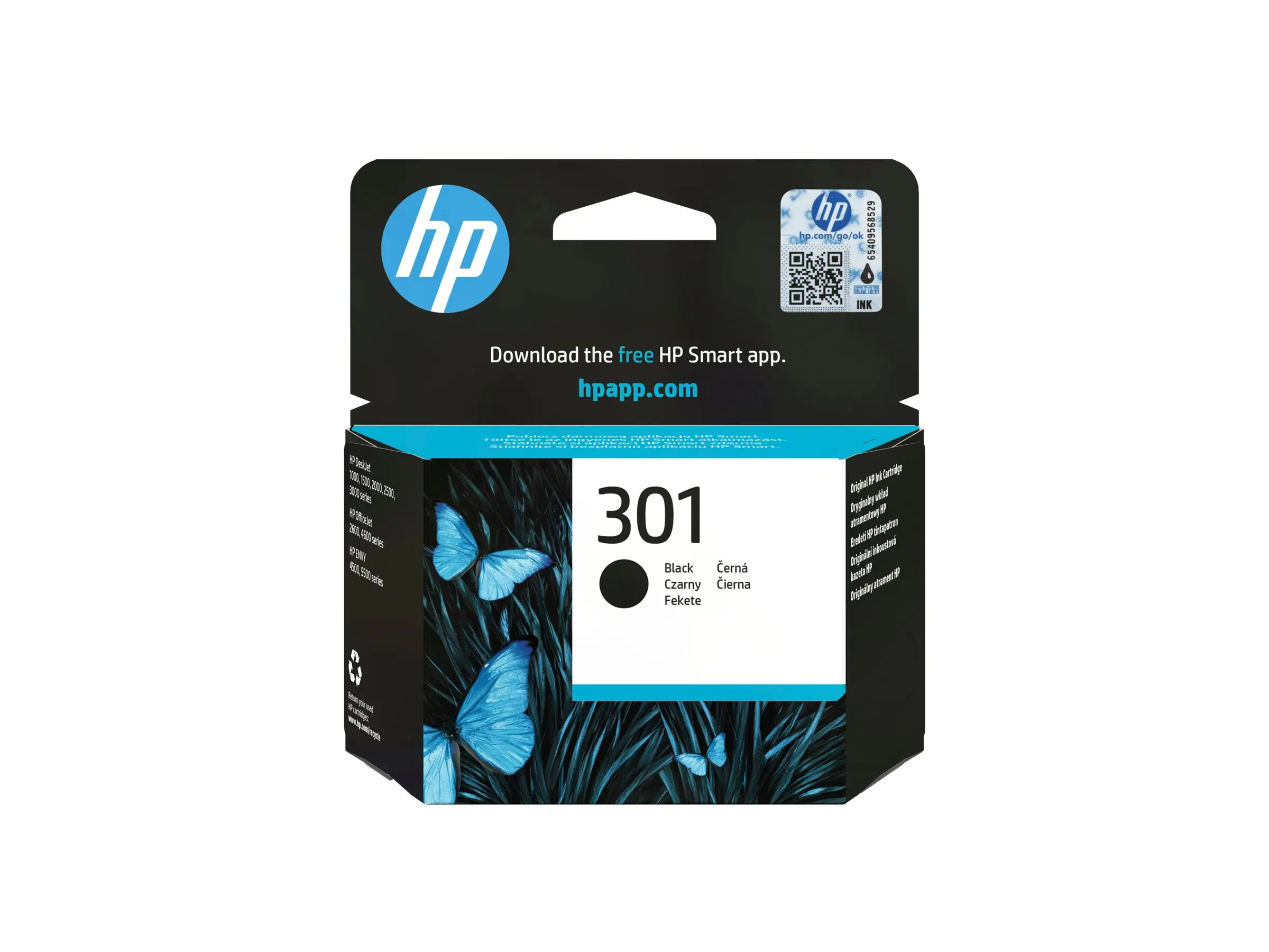HP 301 αυθεντικό μελάνι μαύρο τυπικής χωρητικότητας 3ml 190 σελίδες 1 τεμάχιο