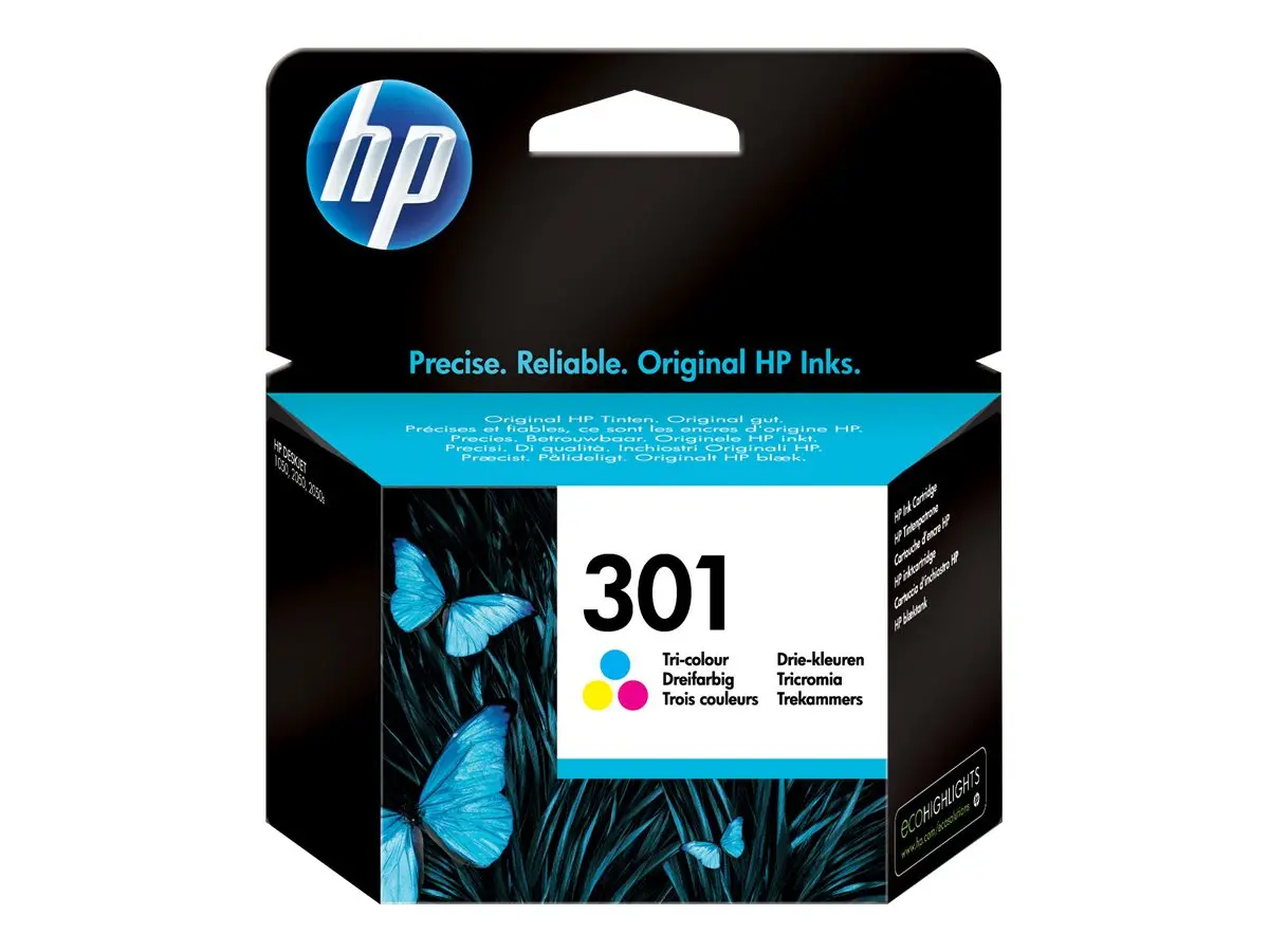 HP 301 original ink cartridge tri-colour standard capacity 3ml 165 pages 1-pack - image 1
