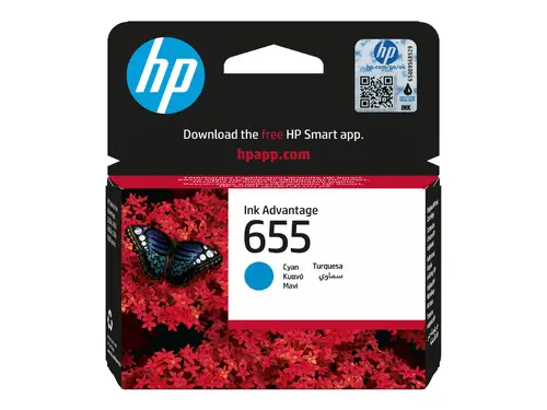 HP 655 κασέτα μελανιού κυανό τυπική χωρητικότητα 600 σελίδες 1-pack - 12