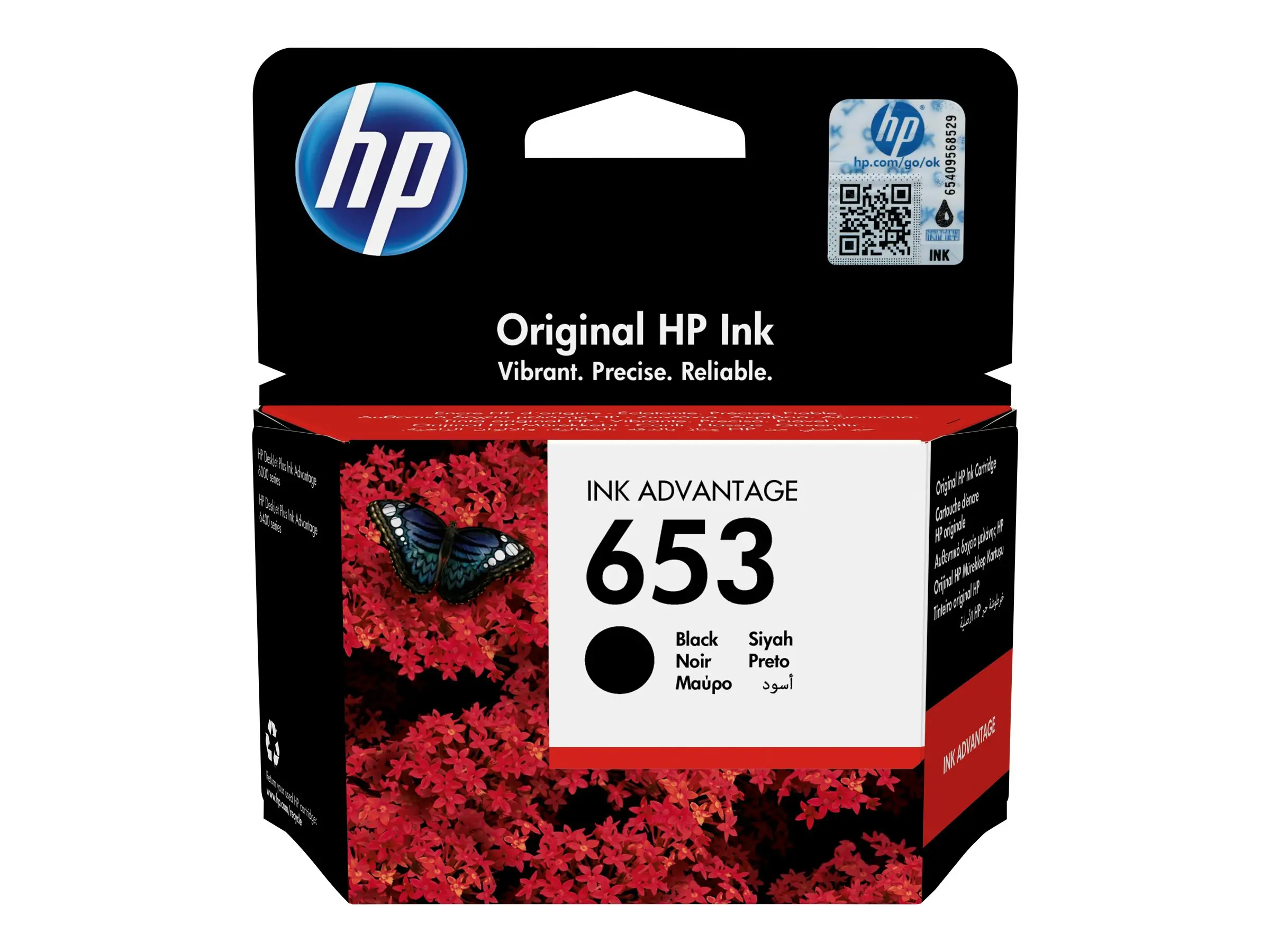 Γνήσια κασέτα μελανιού HP 653 μαύρη Ink Advantage - image 2