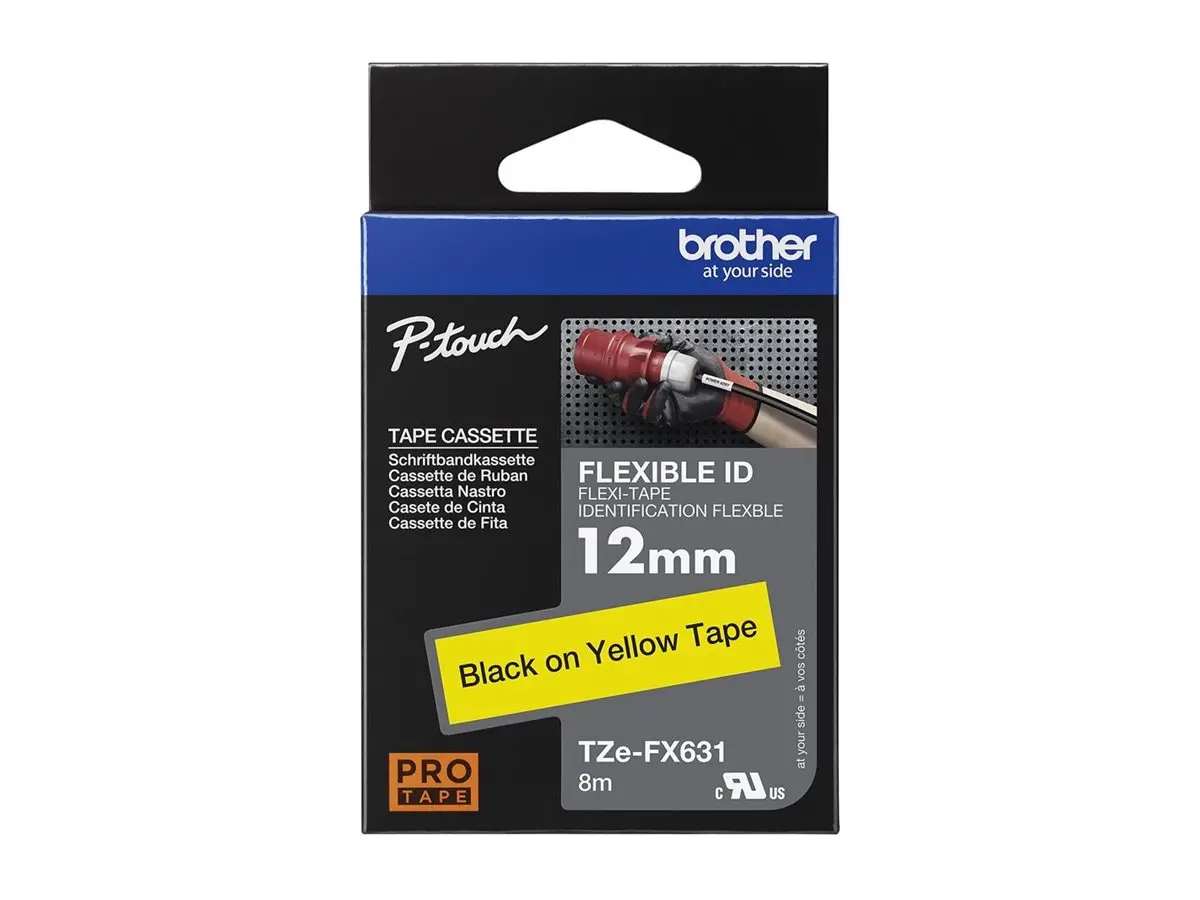 TZ Tape 12mm BLACK ON YELLOW FLEXIBLE ID for P-Touch - image 2