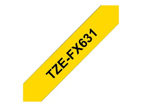 Bandă TZ 12mm NEGRU PE GALBEN FLEXIBILĂ ID pentru P-Touch - 5