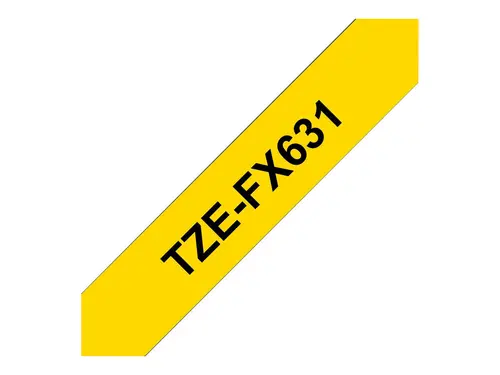 TZ Tape 12mm BLACK  ON YELLOW FLEXIBLE ID for P-Touch - image 4
