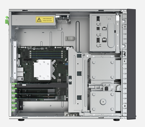 Сървър, Fujitsu PRIMERGY TX1330 M5,  Intel Xeon E-2336, 1x16 GB U 3200 1R, Basic 2.5' kit (8x), KIT EUROPE, iRMC advanced pack, Modular PSU 500W titanium hp, FTS wide / FTS - image 2