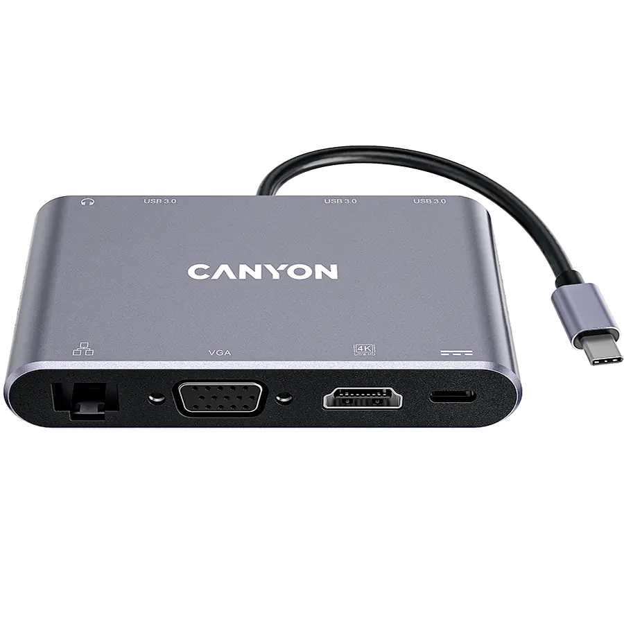 CANYON hub DS-14 8in1 4k USB-C Dark Grey