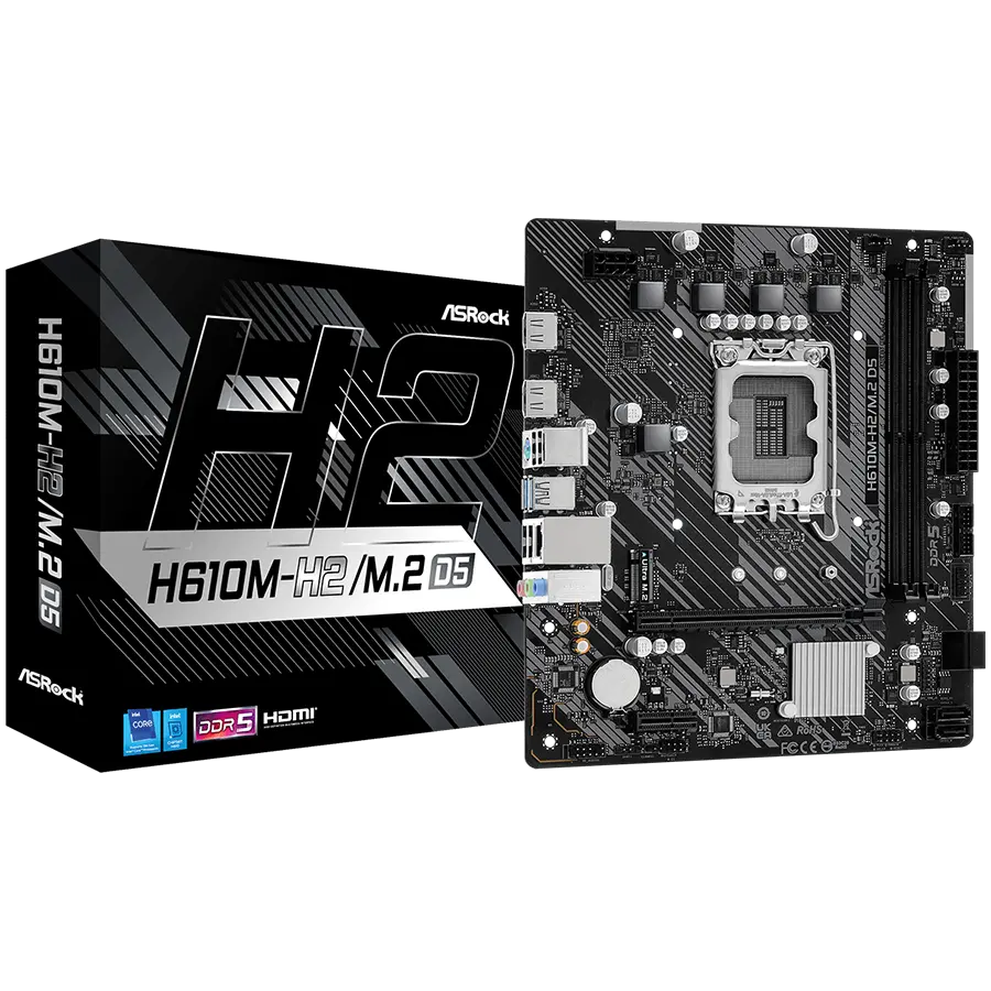 Placă de bază ASRock H610M-H2/M.2, DDR5, mATX