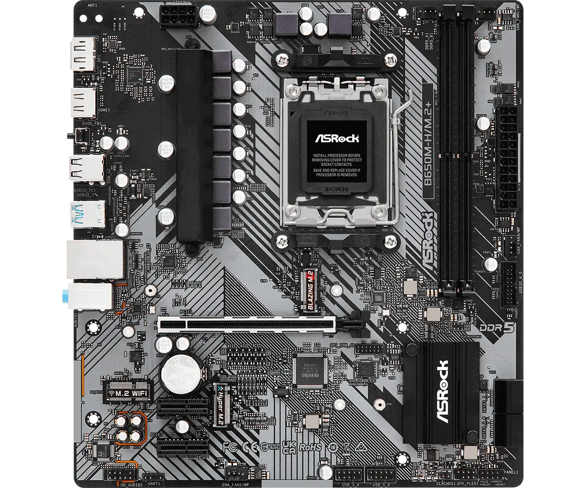 Дънна платка ASROCK B650M-H/M.2+, Socket AM5, 2xDDR5 - image 1