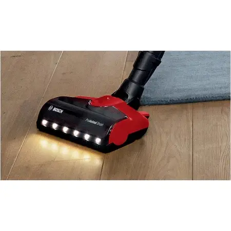 Прахосмукачка, Bosch BBS711ANM, Cordless Handstick Vacuum Cleaner, Unlimited 7 ProAnimal, TurboSpin motor, 82 dB(A), 3.0 Ah battery, 18.0V, AllFloor ProAnimal Brush with LED, Red - image 2