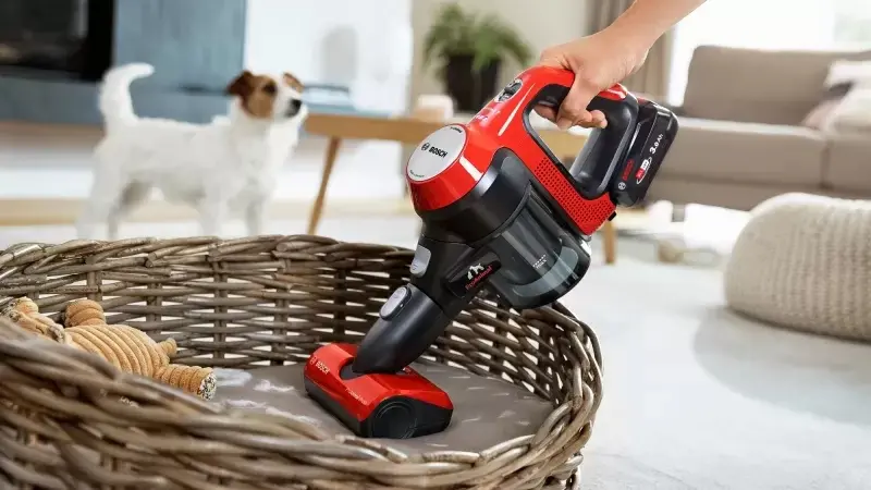 Прахосмукачка, Bosch BBS711ANM, Cordless Handstick Vacuum Cleaner, Unlimited 7 ProAnimal, TurboSpin motor, 82 dB(A), 3.0 Ah battery, 18.0V, AllFloor ProAnimal Brush with LED, Red - image 6