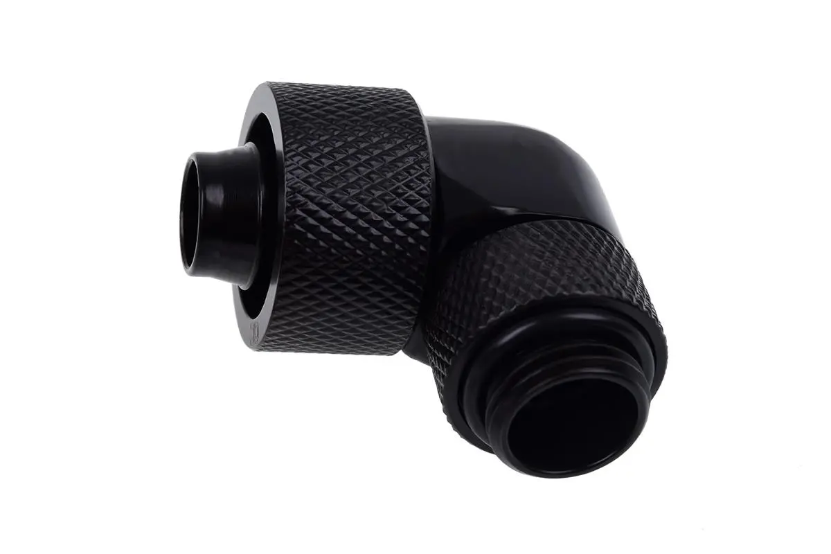 Fiting Alphacool Eiszapfen, Prelungitor, 90°, 16/10mm, G1/4, Negru mat