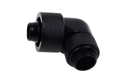 Εξάρτημα σύνδεσης Alphacool Eiszapfen, Προέκταση, 90°, 16/10mm, G1/4, Μαύρο ματ - 1