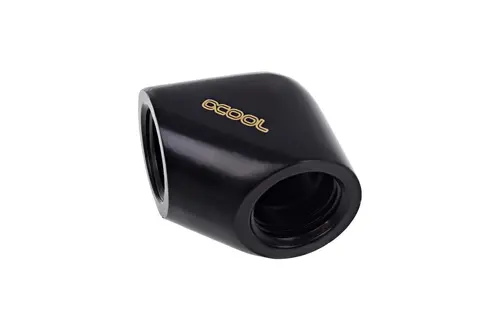 Conector L Alphacool Eiszapfen, G1/4 AG filet interior G1/4 IG, Negru mat - 2