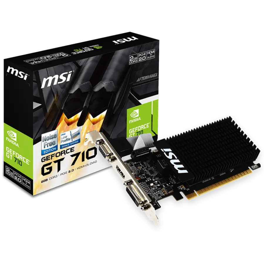 Placă video MSI NVidia GeForce GT 710, 2048MB DDR3, 64-bit, 12.8 GB/s, viteză efectivă a memoriei 1600 Mbps, frecvență 954 MHz, PCI Express 2.0, HDMI