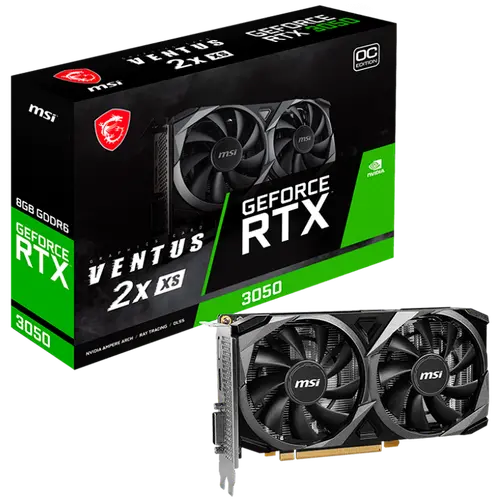 MSI Video Card Nvidia GeForce RTX 3050 VENTUS 2X XS 8G OC, 8GB GDDR6, 128bit, Boost: 1807 MHz, 2560 CUDA Cores, PCIe 4.0, 1x DP 1.4a, 1xHDMI 2.1a, 1xDL-DVI-D, RAY TRACING, Dual Fan, 500W, 3Y