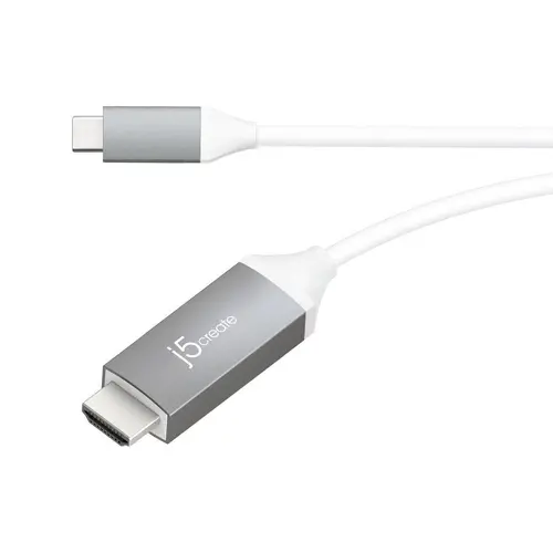 Cablu j5create JCC153G, USB-C tată - HDMI tată, 1.8 m, Alb - 1