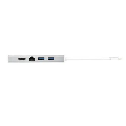 6-портов хъб j5create Mini Dock JUD380, USB 3.0, Gigabit Ethernet, HDMI, VGA, USB-B, Бял - image 1