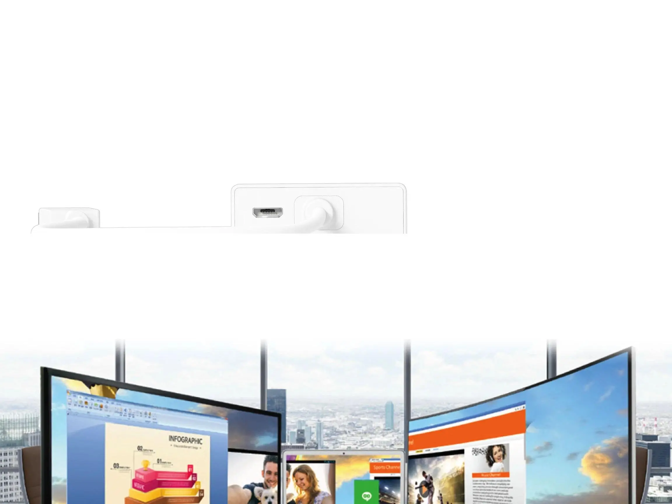 6-портов хъб j5create Mini Dock JUD380, USB 3.0, Gigabit Ethernet, HDMI, VGA, USB-B, Бял - image 3